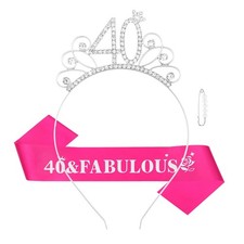 Tiara de cumplea os con banda y corona para mujer de 40 a os