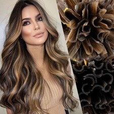 CLEARANCE Nail U Tip Pre-bonded 100 Human Remy Hair Extensions Balayage Ombre
