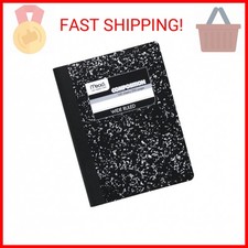 Mead Composition Notebook, Wide Ruled Paper, 7-1/2" x 9-3/4", 100 Sheets, Black