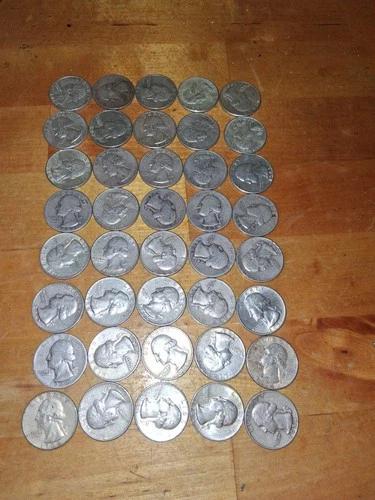 $10.00 FACE 1 ROLL 40 Washington Quarters Silver 90% 1932-1964 QUIK BUY THE DIP!