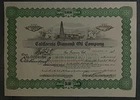 California Diamond Oil Company 1908 100 Preferred Shares Untied