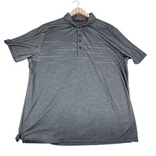 TRAVIS MATHEW Polo Shirt Mens 2XL Gray Striped Performance Golf Pima Cotton