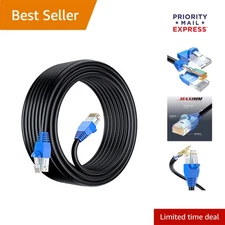 Cat6 Heavy Duty Ethernet Cord 150 ft - Pure Copper, UV Resistant for Outdoor Use