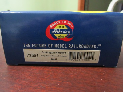 #ad #ad ATHEARN HO SCALE #72551 BURLINGTON NORTHERN HUSKY STACK W 2CONTAINERS NIB $59.95