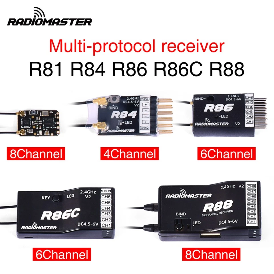 RadioMaster R81 R84 R86 R86C R88 R161 R168 2.4G Nano-Empfänger-kompatibler FrSky