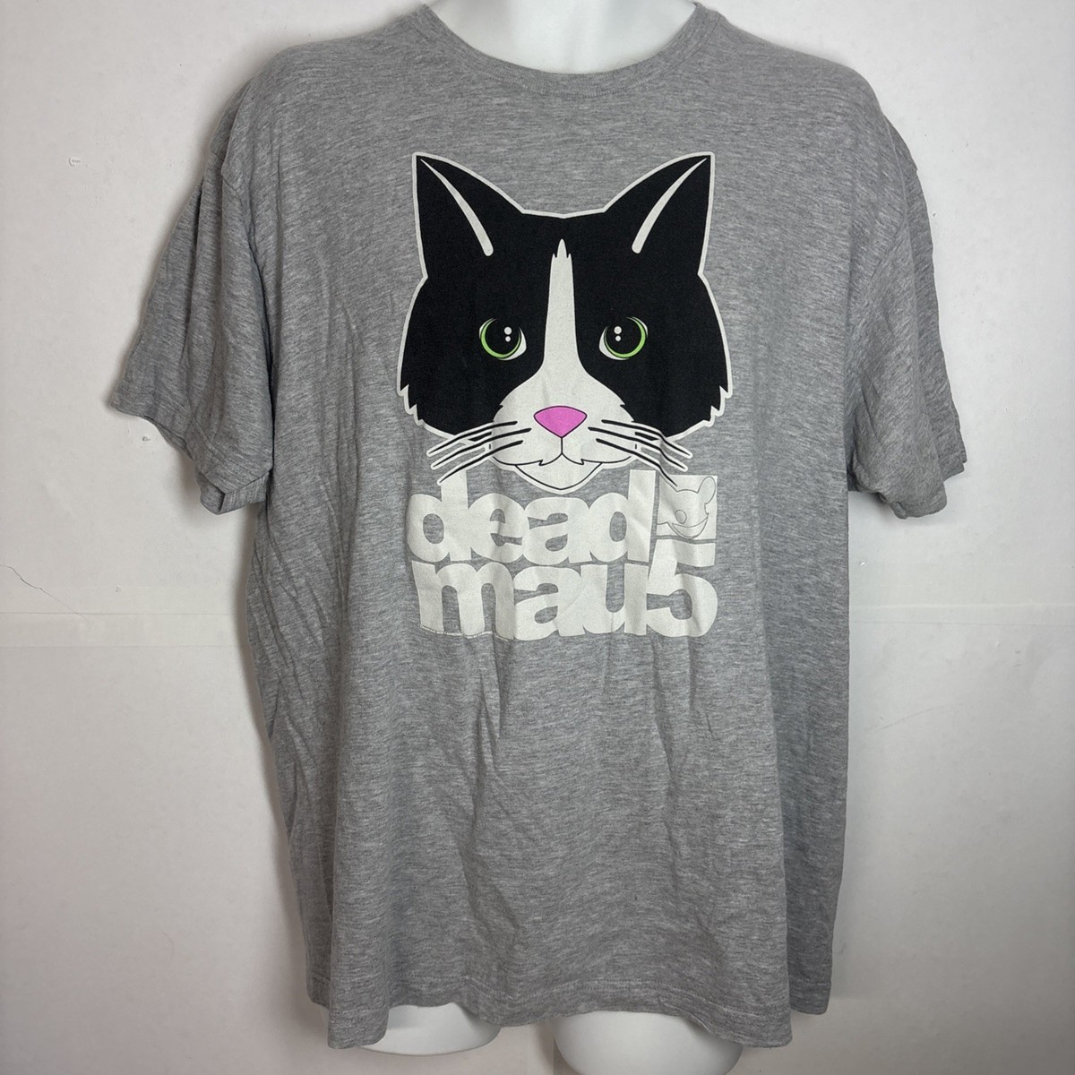 Deadmau5 Meow Heads T Shirt Mens XL Grey Tuxedo Cat EDM Electronic House Music