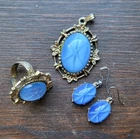 Vintage Faux Star Sapphire Set Costume Jewelry