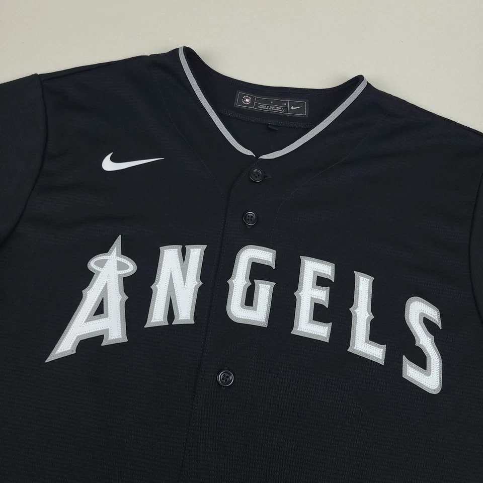 Nike Mike Trout Jersey Mens Large Black Los Angeles Angels MLB Baseball #27 - Image 2 of 4