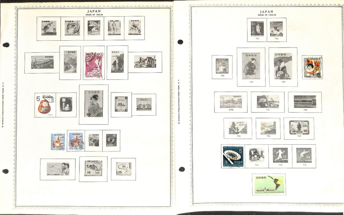 Japan Stamp Collection on 26 Regent, Minkus & Stock Pages, 1876