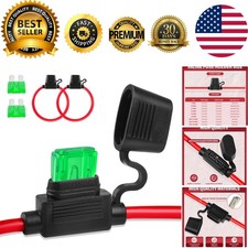 Versatile 12V Waterproof Blade Fuse Holder Set - 2 Pack with 30A Standard Fuses