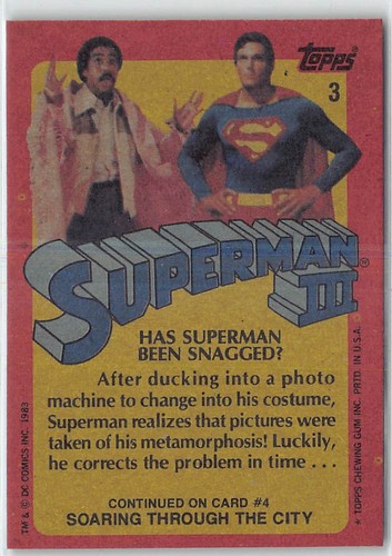 1983 Topps Superman III Has Superman Been Snagged? #3 - Picture 2 of 2