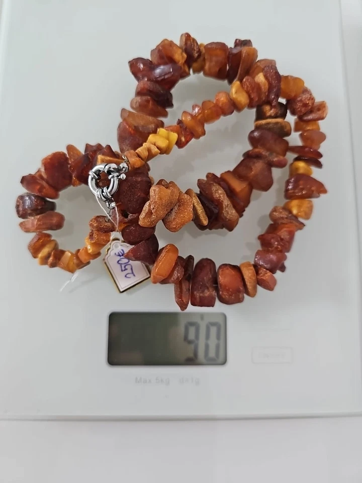 XXXL NATUR BERNSTEINKETTE COLLIER NATÜR Butterscotch 90 GR AMBER NECKLACE 4A2 - Bild 3 von 4