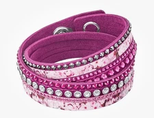 Swarovski Slake Hot Pink Pulse Wrap Bracelet NWT