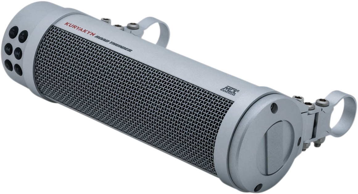 Kuryakyn 2719 Road Thunder Silver 300w Handlebar Speaker Sound Bar