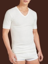 T-Shirt Ragno Sintonia Pura 60458 scollo a V lana 100% fuori cotone sulla pelle