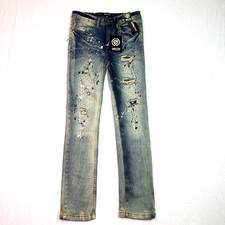 Encrypted Youth Boys Size 16 Light Wash Distressed Skinny Fit Denim Jeans Pants