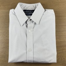 Mizzen  Main Blue Label Leeward Check Dress Shirt Stretch Medium Standard Fit