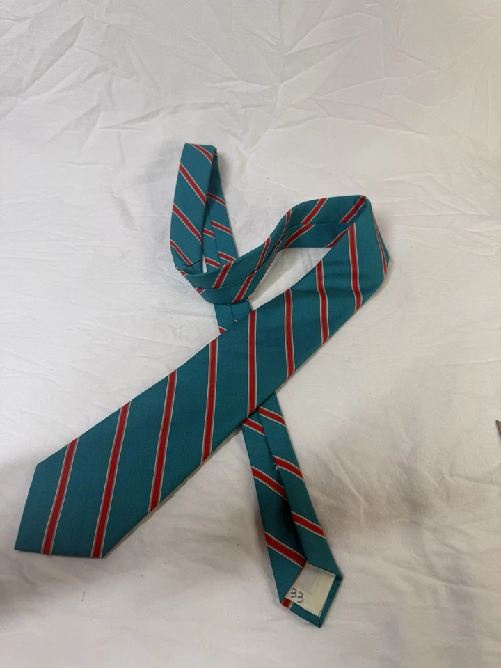 Vintage Boston Trader Aqua Tie With Red Stripe - Image 3 of 4