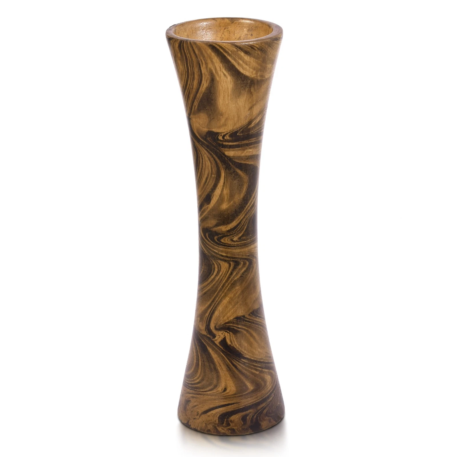 Rustic Wooden Flower 14-inch Mango Tree Wood Vase