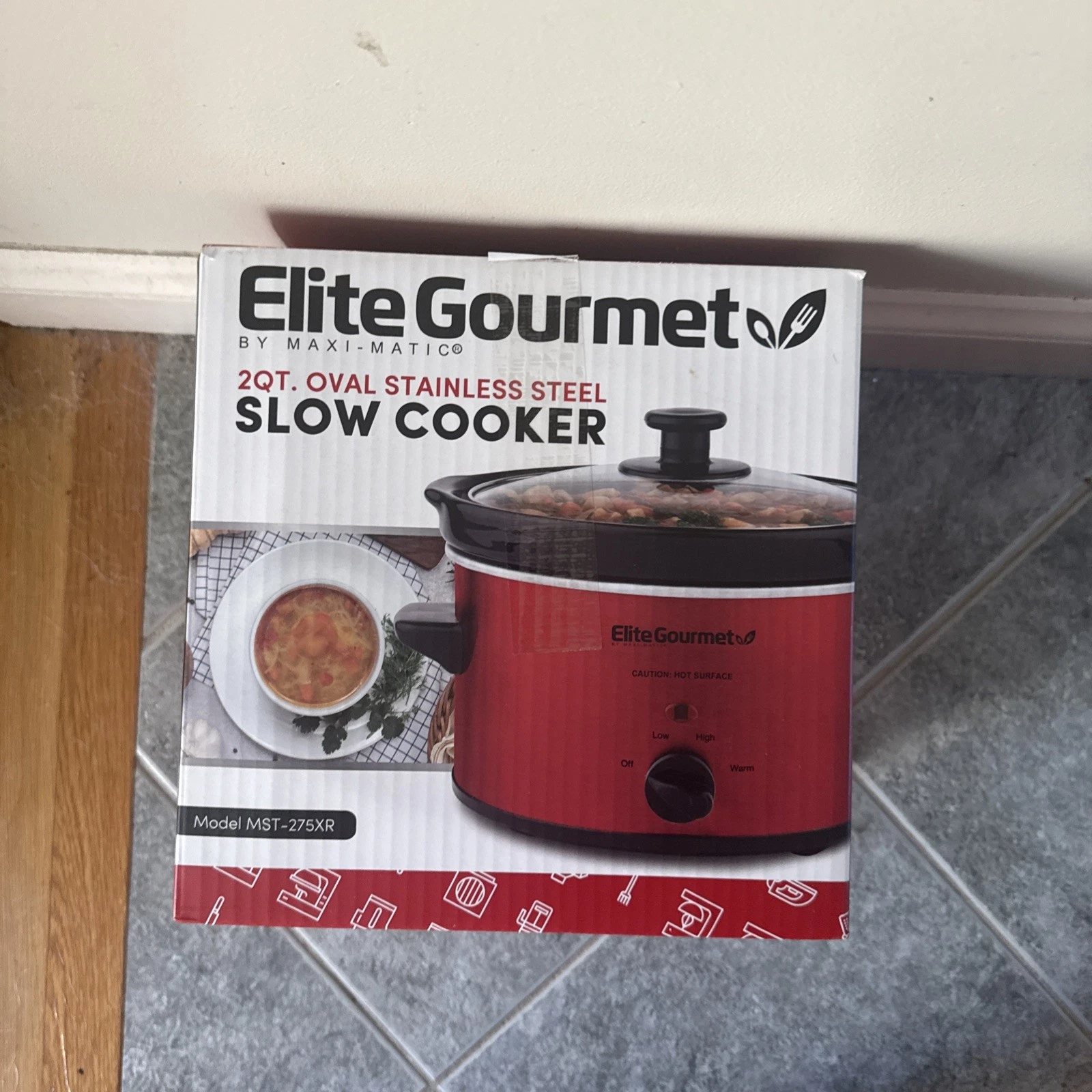 ELITE GOURMET 2 QT OVAL STAINLESS STEEL SLOW COOKER NEW