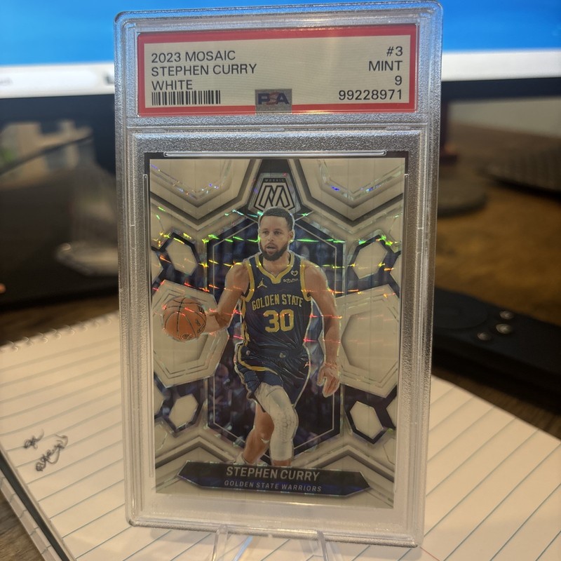 2023 MOSAIC STEPH CURRY WHITE /25 PSA 9!! GOLDEN STATE