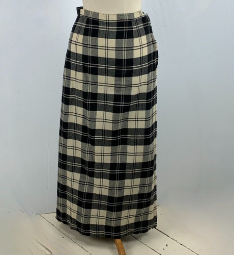 Kinloch Anderson Tartan Maxi Kilt Skirt 16 Black and White Wool Made in Scotland - Picture 12 of 12