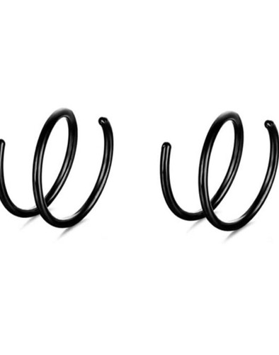 Tiny Twist Nose Rings Hoops Surgical Steel Double Spiral Nose Ring Set Of 3 - Picture 9 of 13