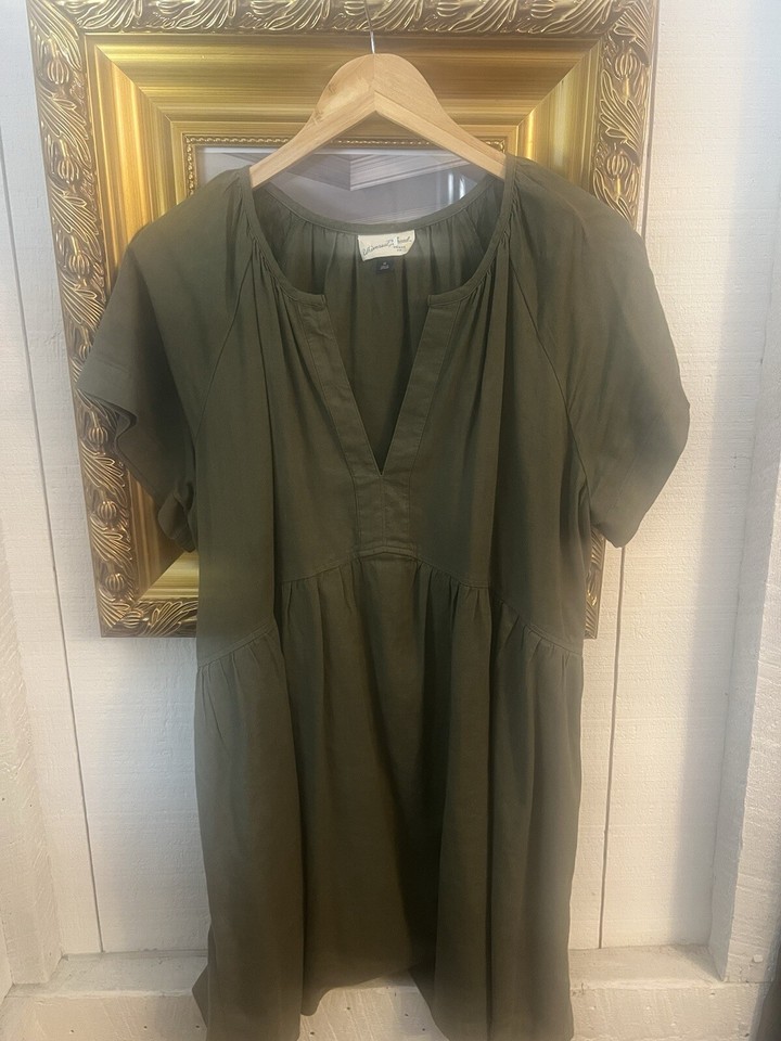 Universal Thread Target Rayon Blend Shift Dress in Olive Green Size XL