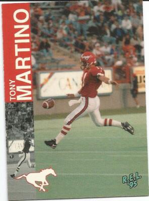 1995 REL CFL TONY MARTINO CALGARY STAMPEDERS #10 (KENT STATE)