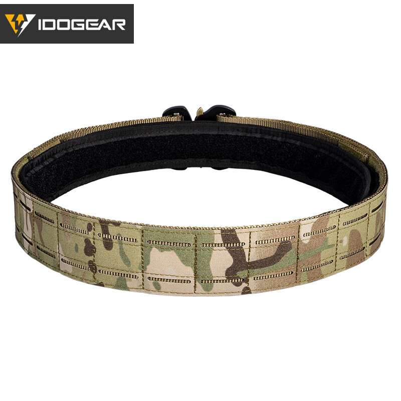 IDOGEAR 2 Pouces Ceinture tactique de style militaire MOLLE avec système de ceinture robuste et intérieur extérieur de 1.75 Pouces et 2 Pouces pour homme (Small for waist 76-86 cm, Camo