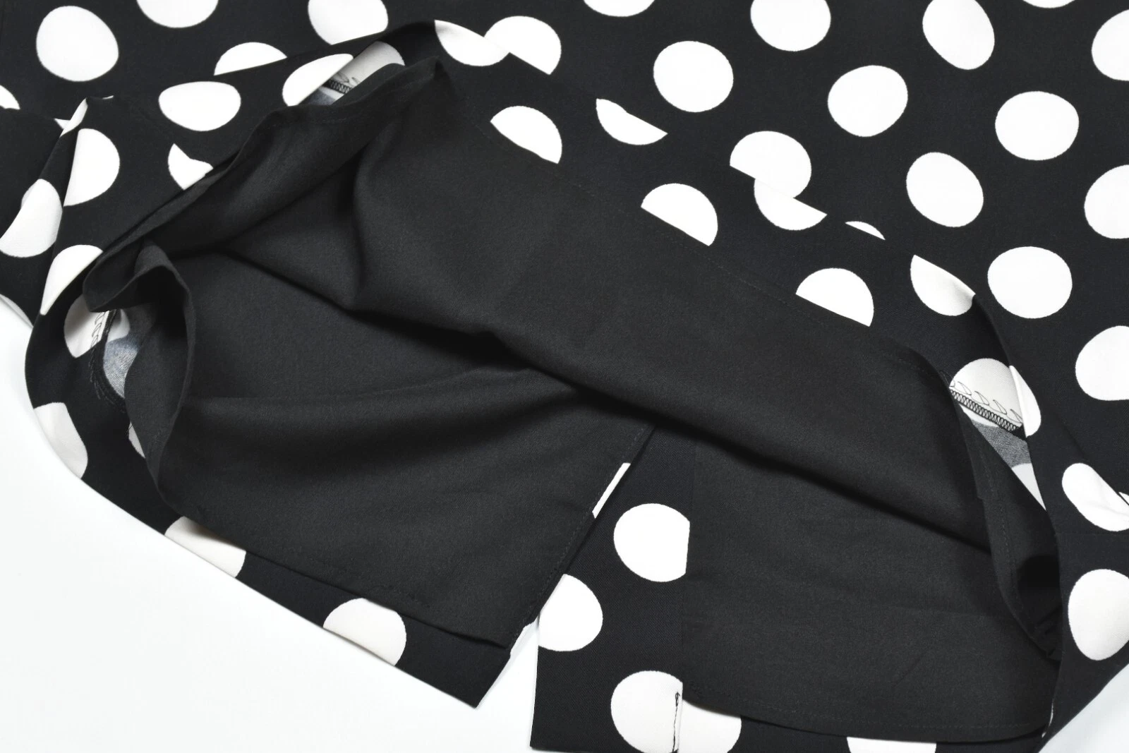 Abito boutique MOSCHINO foderato misto poliestere a pois nero taglia 10 US