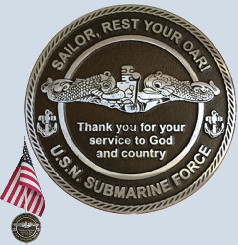 NEW Navy Submarine Veteran Grave Marker / Flag Holder - Sailor, Rest Your Oar! - 第 1/2 張圖片