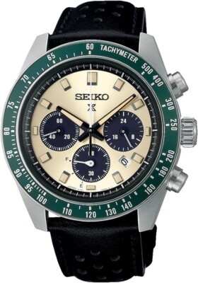 SEIKO SBDL115 PROSPEX SPEEDTIMER Sport Solar Chronograph Watch Gold Dial NEW