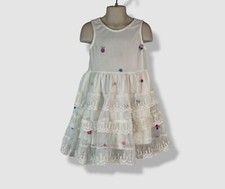 Rare Editions Toddler Girl's Ivory Mesh Floral Embroidered Dress Size 4T/4