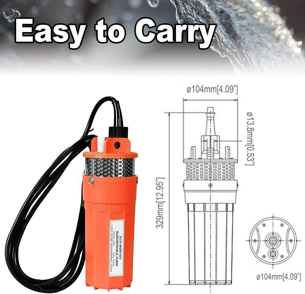 120W Solar Powered Panel &12V DC Deep Well Submersible Solar Water Pump