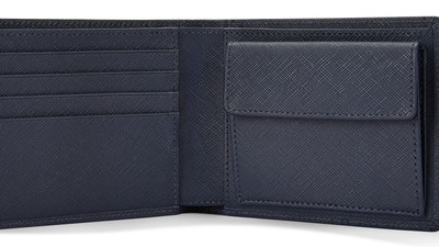BMW Genuine Wallet With Coin Holder Pocket Blue Travel Accessory 