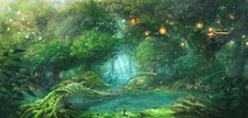 Anime fantasy art forest trees Custom Gaming Mat Desk