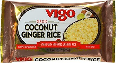 Vigo Authentic Coconut Ginger Rice Imported Jasmine Coconut Ginger 8 Ounce Pa...
