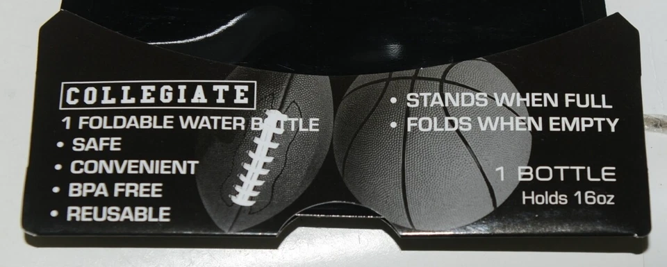 Botella de agua plegable reutilizable con licencia universitaria University of Missouri Tigers Foto 3 de 4