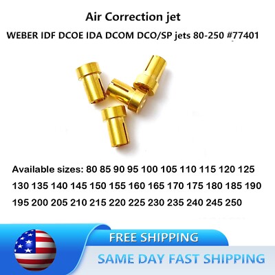 Air Correction jet for WEBER IDF DCOE IDA DCOM DCO/SP Jets 80-250 #77401