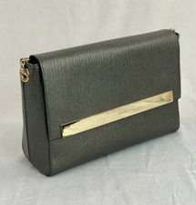 Ripani 5774 Lipari Metallic Gray Leather Crossbody Shoulder Bag Made In Italy