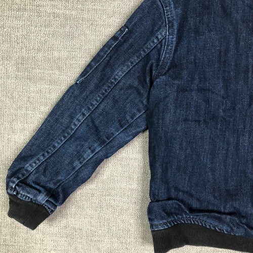 True Religion Bomber Jacket Boys 5 Blue Manchester United Logo Denim Full Zip - Picture 17 of 19
