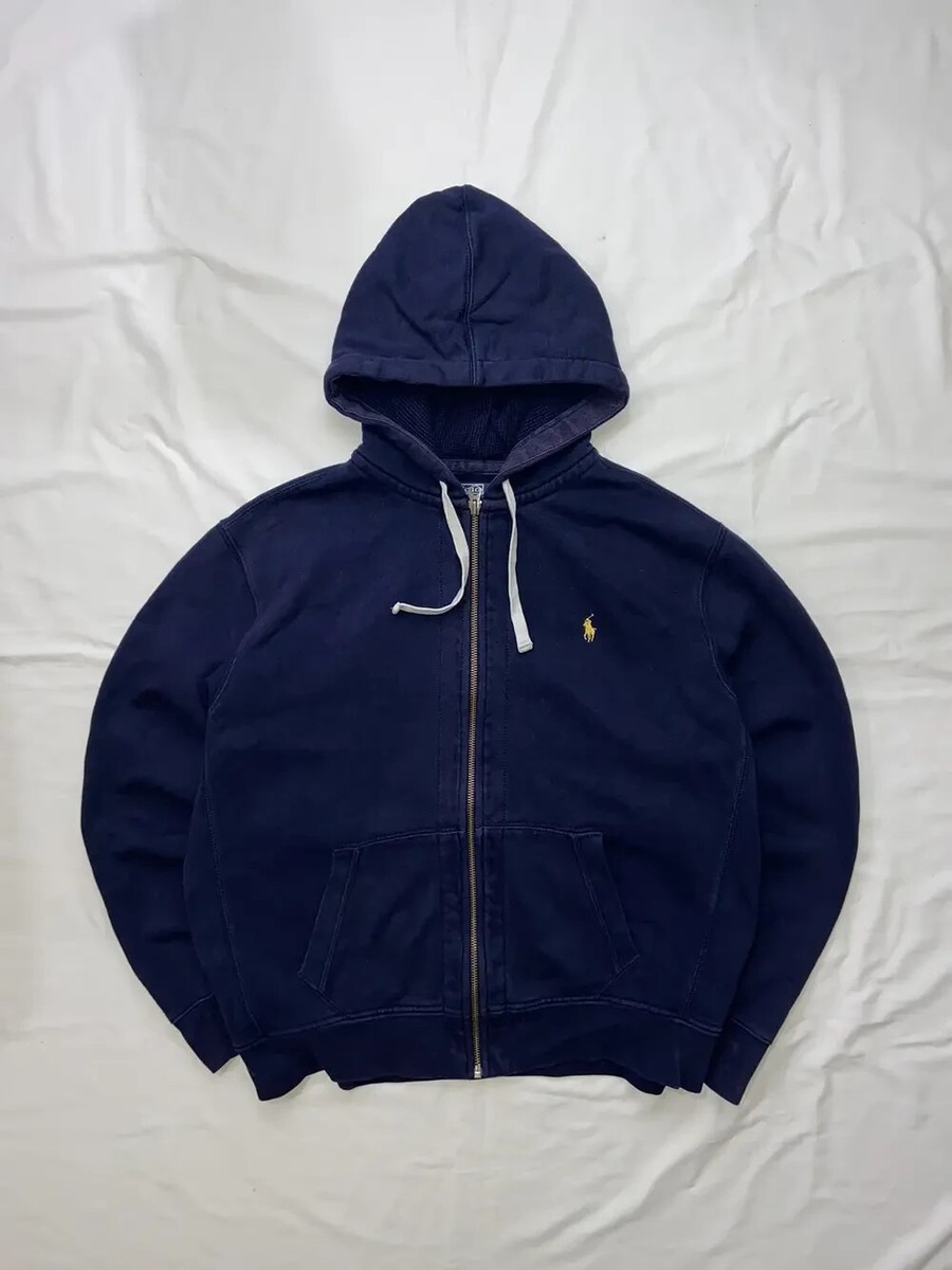 VINTAGE POLO RALPH LAUREN PRL FADED Y2K ZIP UP BLUE HOODIE