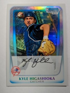 2011 Bowman Chrome #BCP123 KYLE HIGASHIOKA Rookie Refractor #D 142/500 RC
