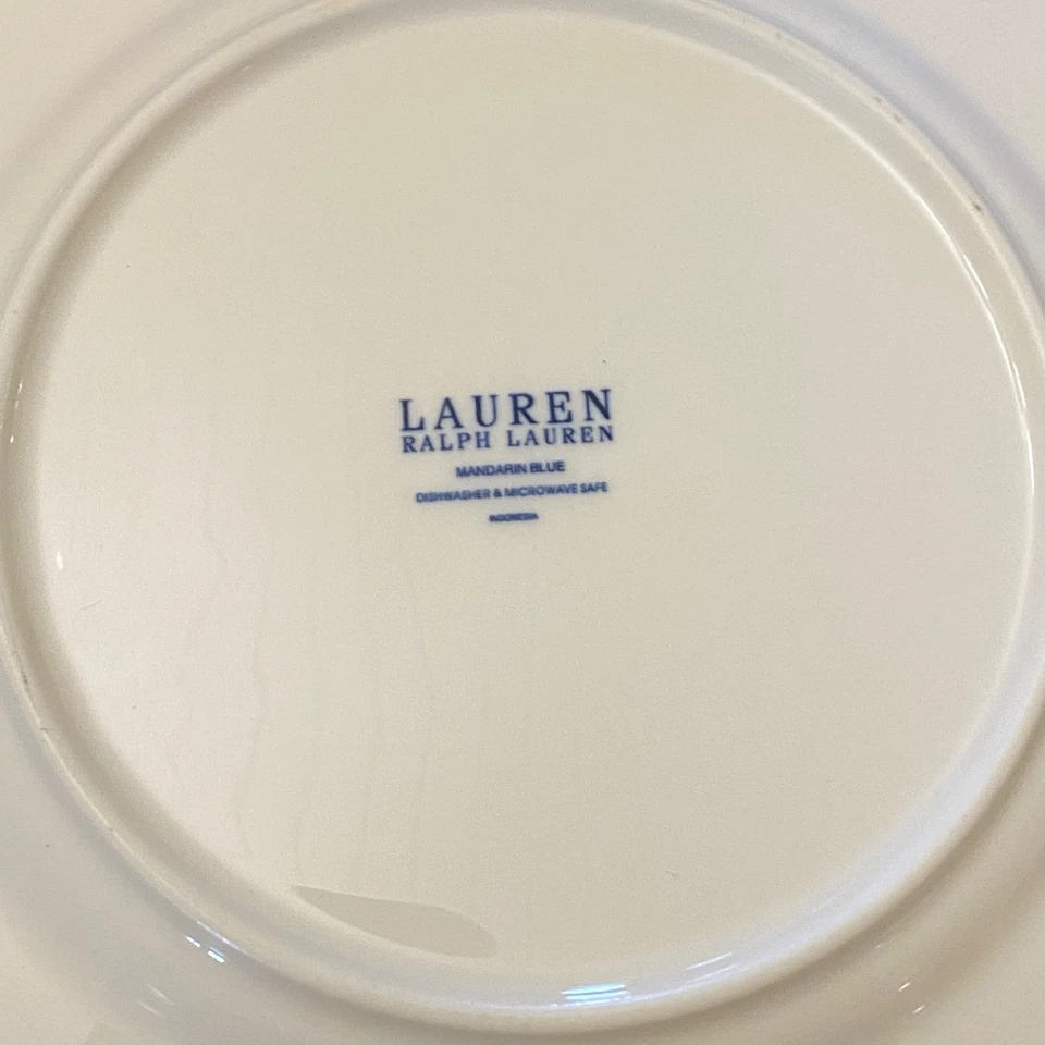 Ralph Lauren普通话蓝色花卉卷轴沙拉甜点盘2件套 — 第 3/4 张图片