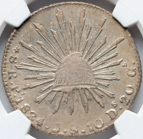 Mexico 8 Reales 1834/3-Pi JS, San Luis Potosi, NGC AU-58! Lustrous PQ! Very Rare