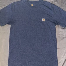 Carhartt Original Fit Medium Mens Heather Blue Pocket Work T-Shirt Utility