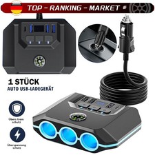 12V/24V Auto Zigarette Leichter Ladegerät 3 USB Port 3 Weg Buchse Splitter