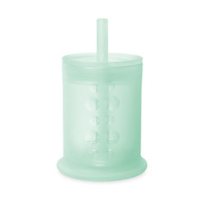 Olababy Silicone Training Cup with Straw Lid - 6 Months Baby Water Drinking