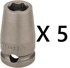 APEX M3112  3/8'' MAGNETIC IMPACT SOCKET 3/8'' SOCKET HEX DRIVE (NEW Lot of 5)